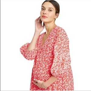 NWT Hatch for Target Red and White Floral Maternity Dress XXL
